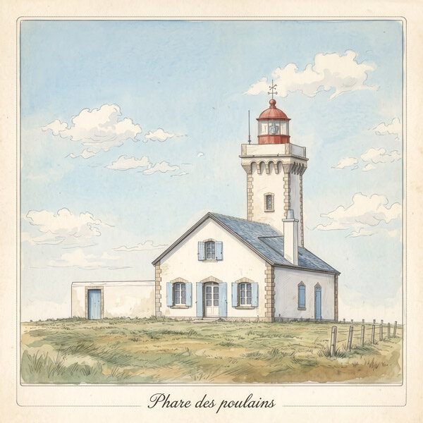 Illustration du Phare des Poulains, Belle-Île