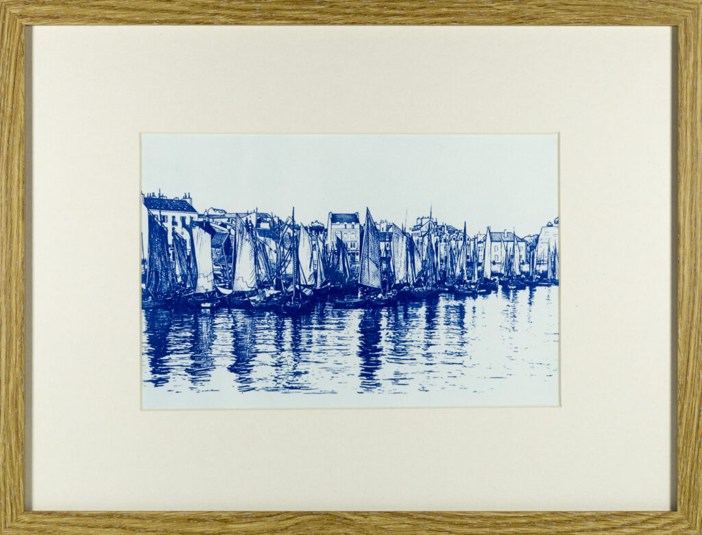 Flottille de sardiniers au Port de Palais, Cyanotype