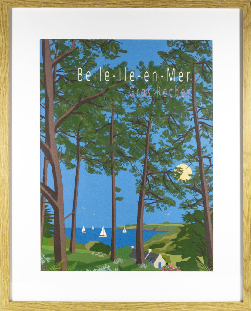Pointe de Gros Rocher, Belle-Ile-en-Mer, Affiche Vintage