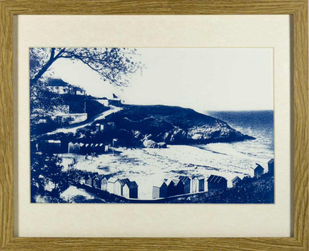 Cabines de plage à Ramonette, Belle-Ile-en-Mer, Cyanotype