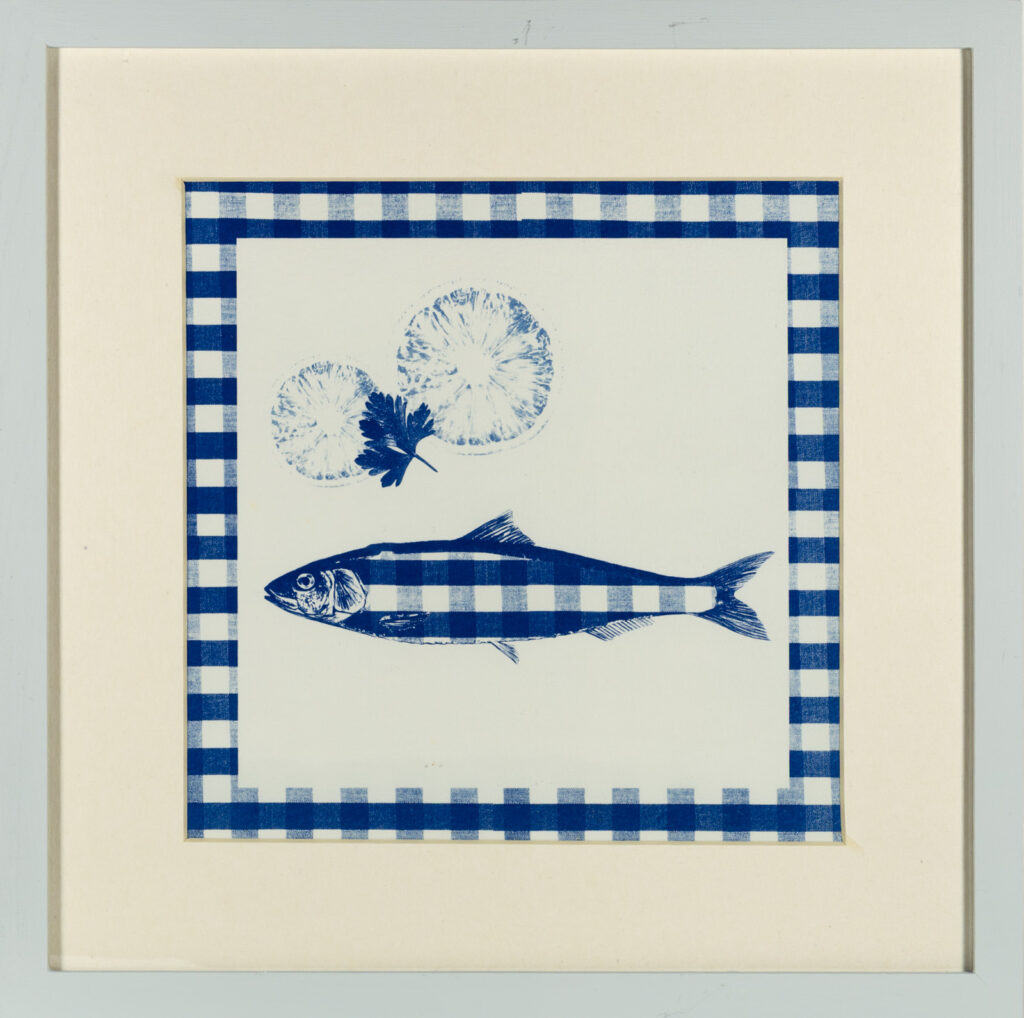 Sardine vichy bleu, Belle-Ile-en-Mer, Cyanotype