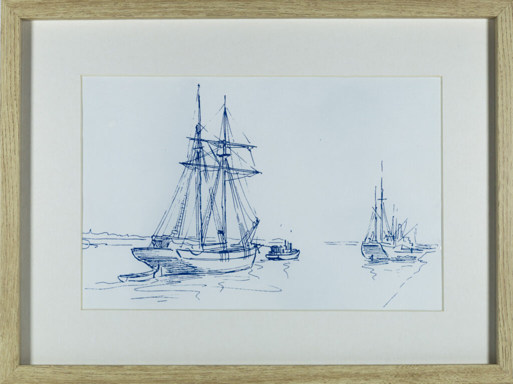 Bateaux à voile à Belle-Ile-en-Mer, Cyanotype