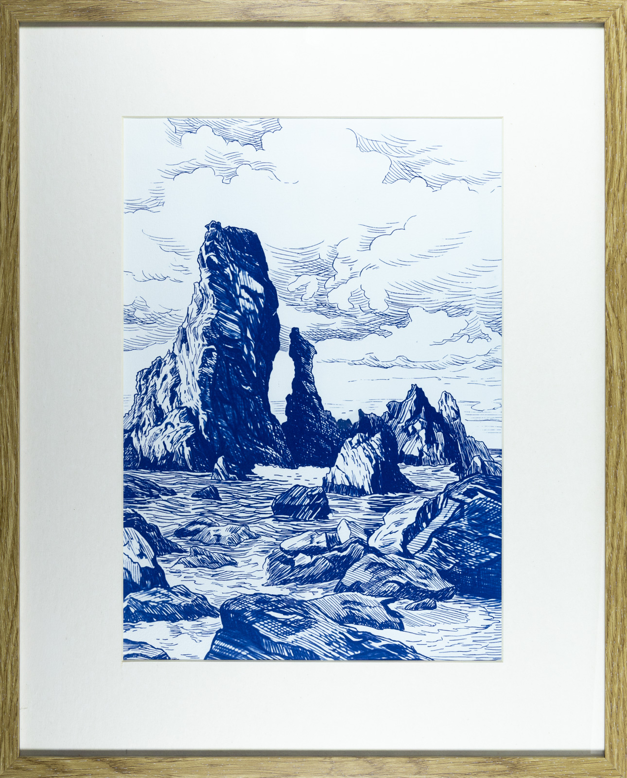Les Aiguilles de Port Coton, cyanotype