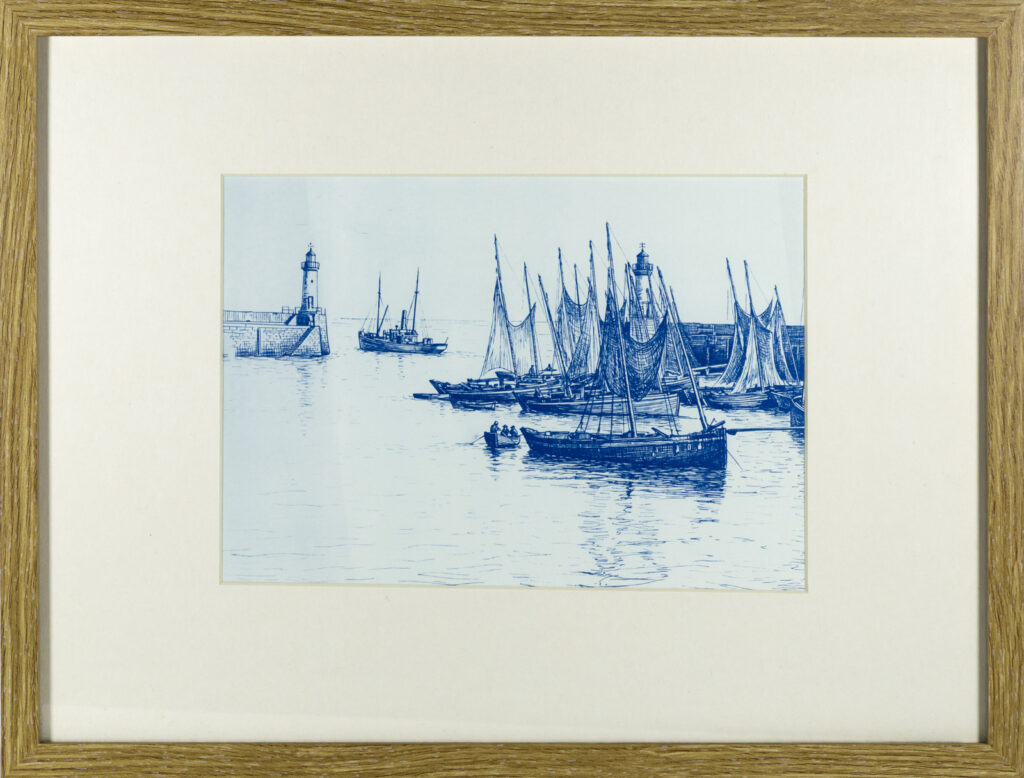 Sardiniers dans le port de Palais à Belle-Ile-en-Mer, Cyanotype
